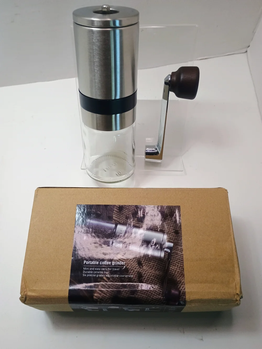 Manual Portable Coffee Grinder - Stainless Steel Gray